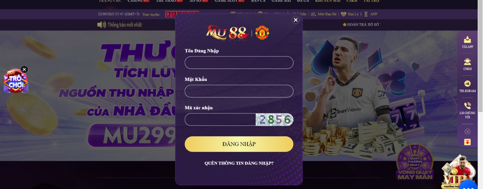 Các bước đăng nhập vào sảnh game mu88 thực sự dễ dàng